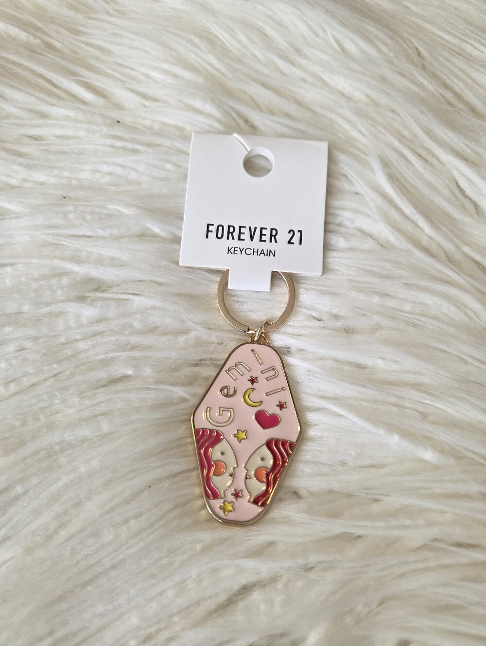 Forever 21 Pink Gemini Zodiac Coffin Keychain